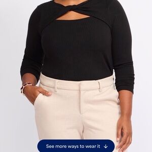 Gilli Black Twist Cutout Top